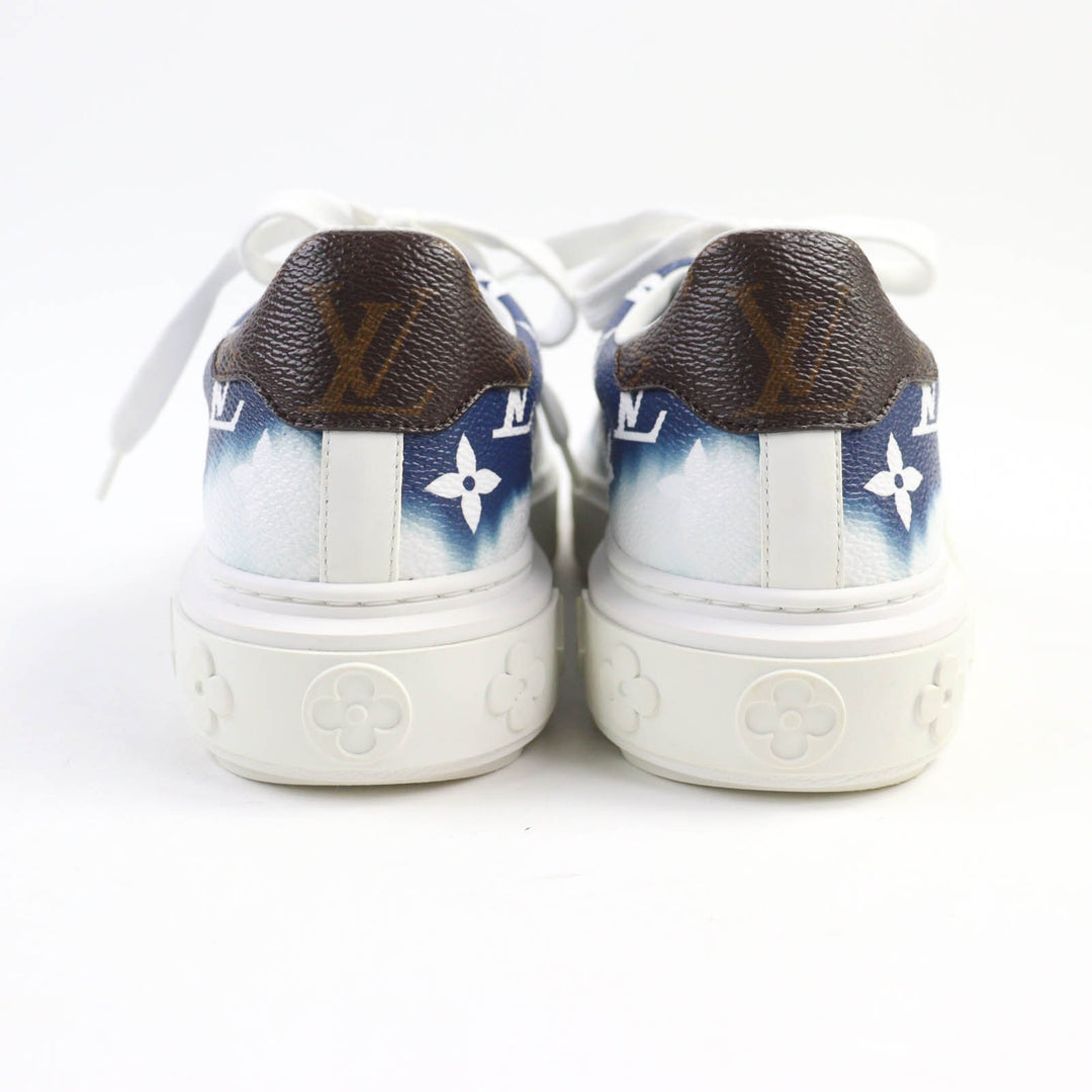 Great LOUIS VUITTON sneakers LV Escal Monogram blue leather Women 34.5 CL1129