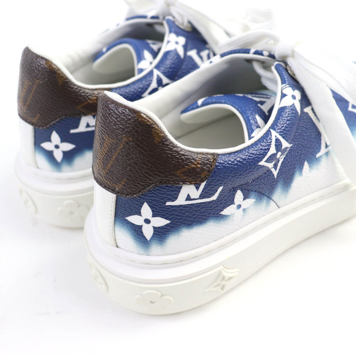 Great LOUIS VUITTON sneakers LV Escal Monogram blue leather Women 34.5 CL1129