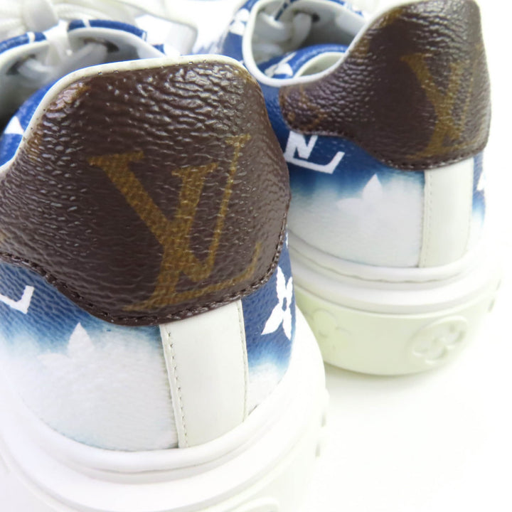Great LOUIS VUITTON sneakers LV Escal Monogram blue leather Women 34.5 CL1129
