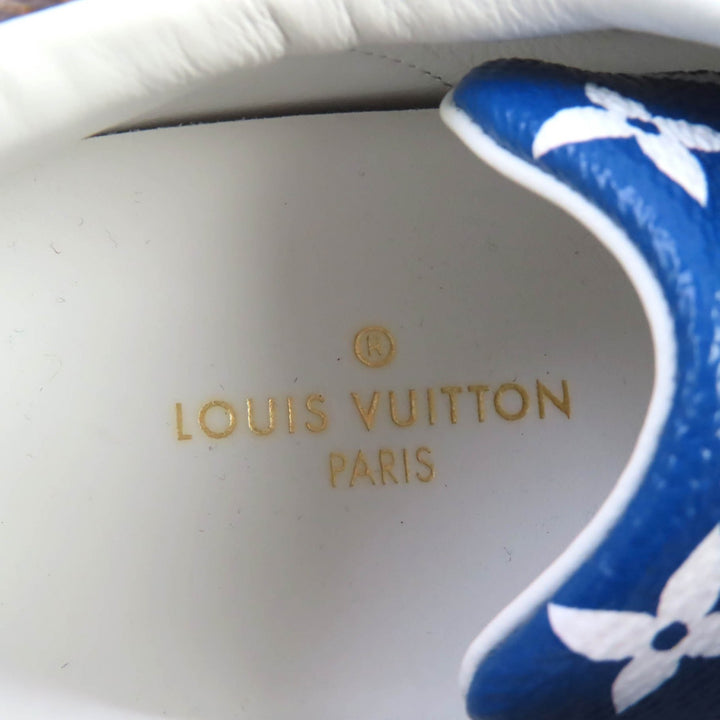 Great LOUIS VUITTON sneakers LV Escal Monogram blue leather Women 34.5 CL1129
