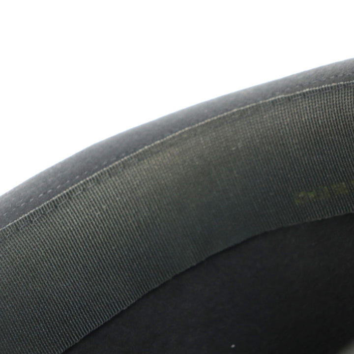 素晴らしいHERMES帽子ラビットフェルトフェドーラリボン付きダークグレーウールメンズ57