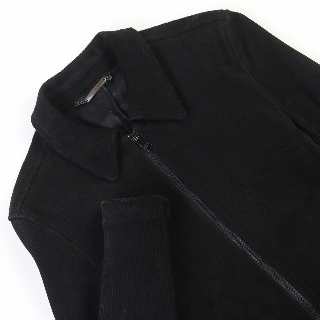 Great DOLCE&GABBANA leather jacket double zip black lambskin men 46 G9BF1L