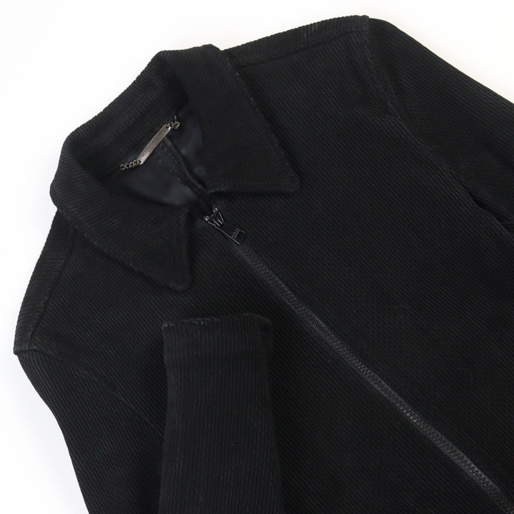 Great DOLCE&GABBANA leather jacket double zip black lambskin men 46 G9BF1L