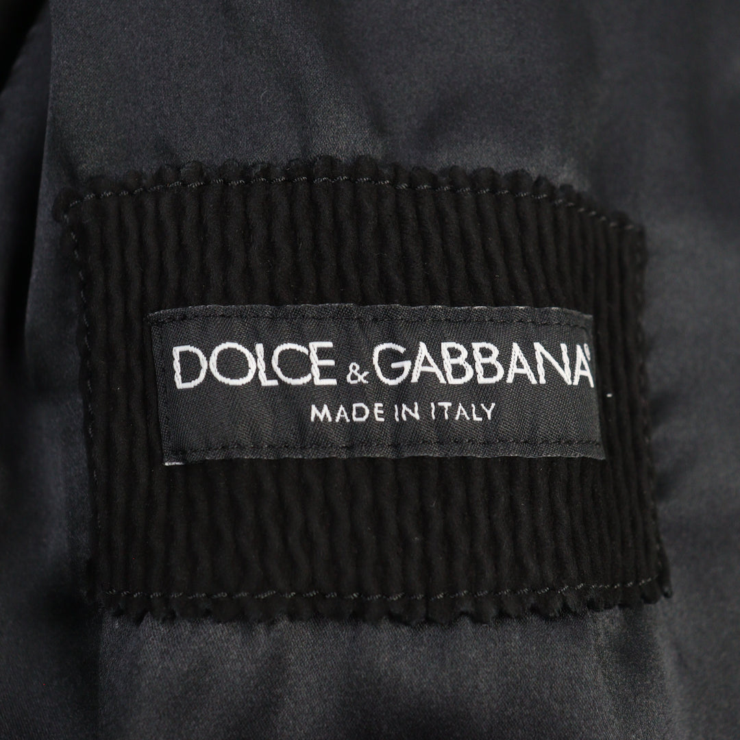 Great DOLCE&GABBANA leather jacket double zip black lambskin men 46 G9BF1L