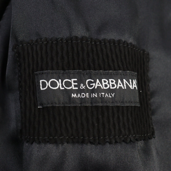 Great DOLCE&GABBANA leather jacket double zip black lambskin men 46 G9BF1L