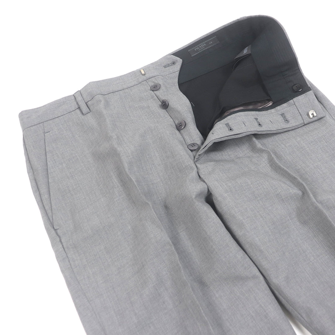 Excellent PRADA Pants gray Virgin wool mens 48 DNA955