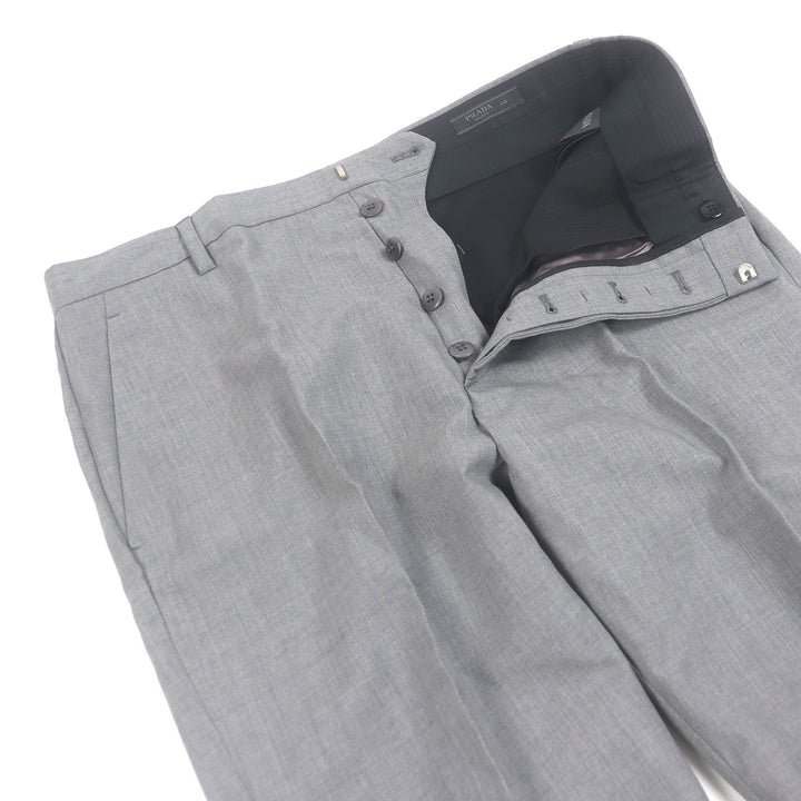 Excellent PRADA Pants gray Virgin wool mens 48 DNA955