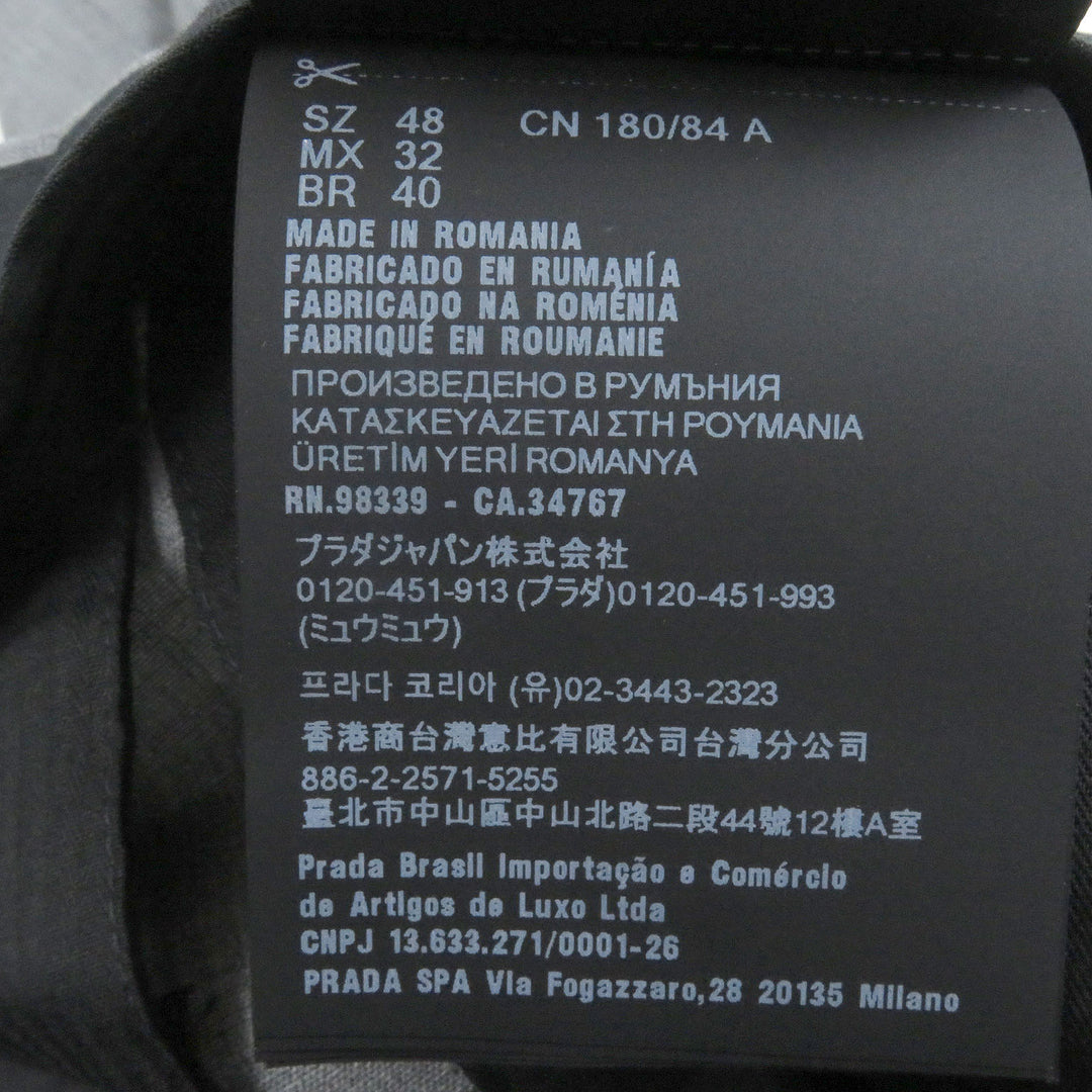 素晴らしいPRADAパンツ グレー バージンウール メンズ 48 DNA955