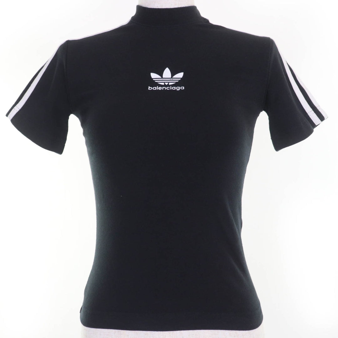 Pristine BALENCIAGA×adidas Short sleeve T-shirt black cotton Women XS 723782