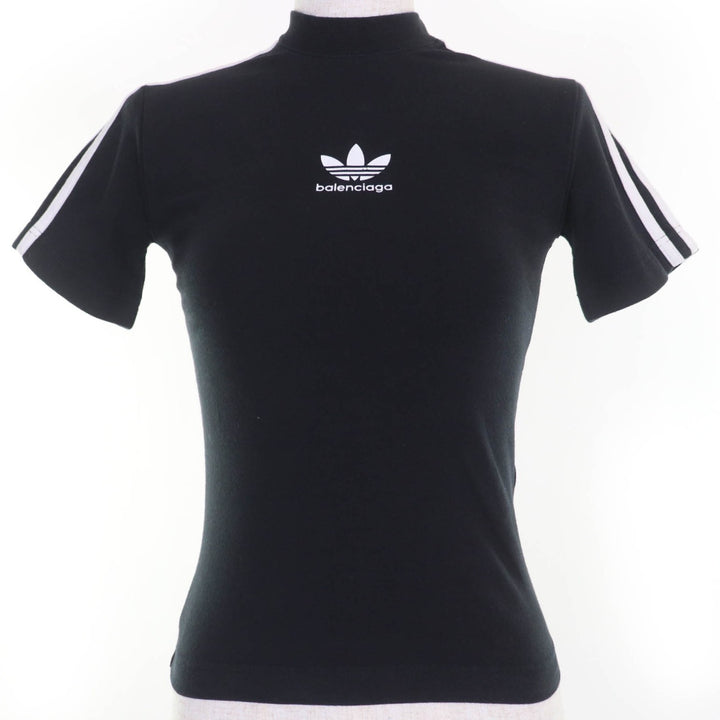 Pristine BALENCIAGA×adidas Short sleeve T-shirt black cotton Women XS 723782