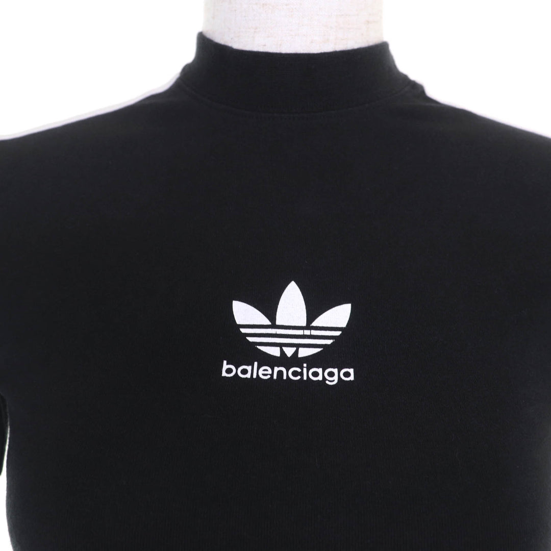 新品 BALENCIAGA×adidas 半袖Tシャツ ブラック コットン レディース XS 723782