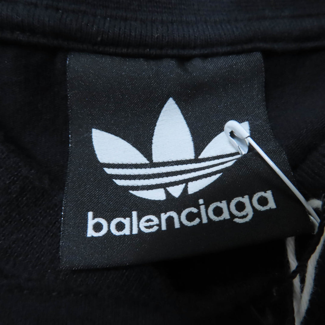 新品 BALENCIAGA×adidas 半袖Tシャツ ブラック コットン レディース XS 723782