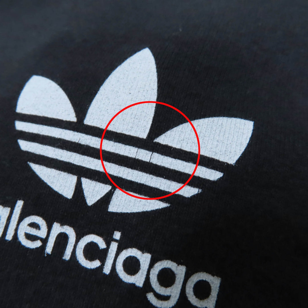 Pristine BALENCIAGA×adidas Short sleeve T-shirt black cotton Women XS 723782