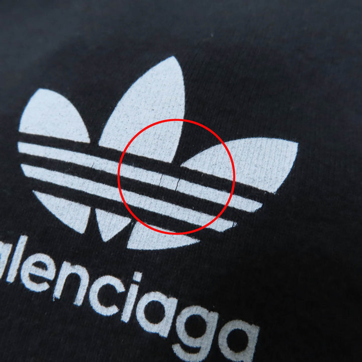 Pristine BALENCIAGA×adidas Short sleeve T-shirt black cotton Women XS 723782