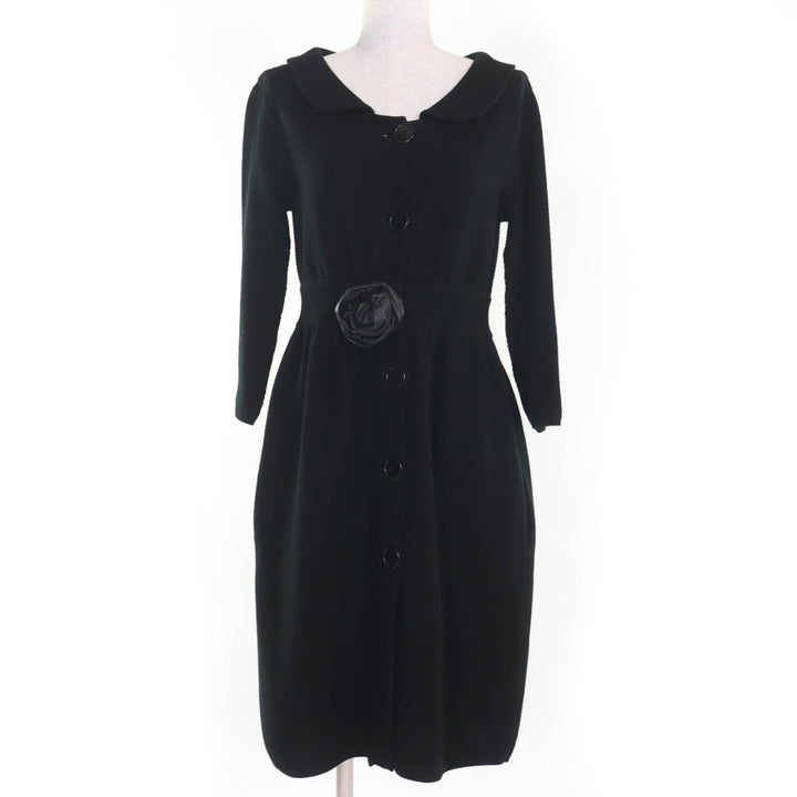 Great Christian Dior coat Leather knitwear black cotton Women 40 1C24801GM528