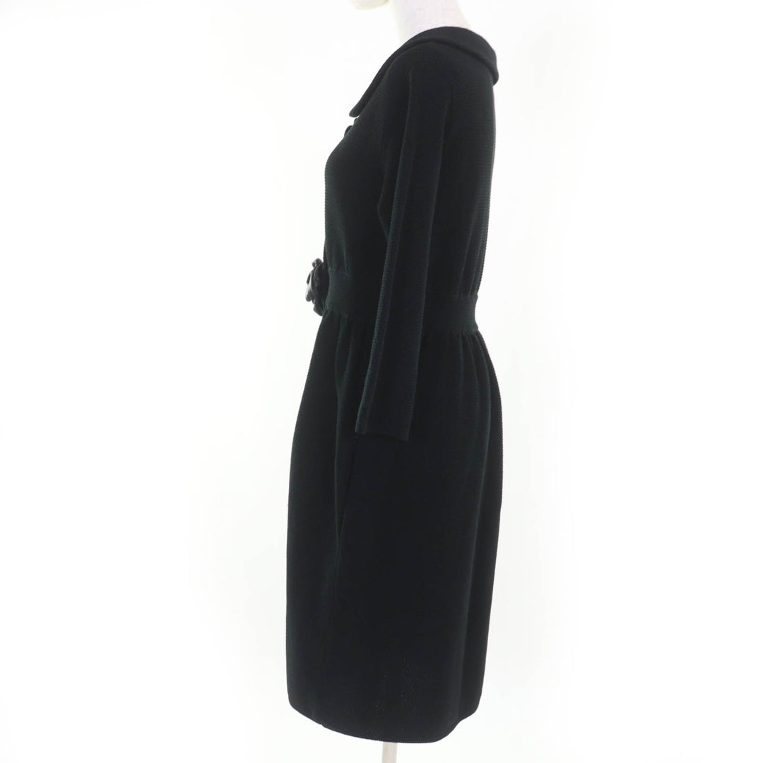 Great Christian Dior coat Leather knitwear black cotton Women 40 1C24801GM528
