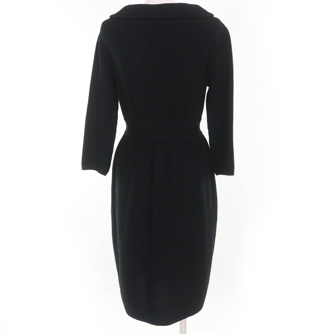 Great Christian Dior coat Leather knitwear black cotton Women 40 1C24801GM528