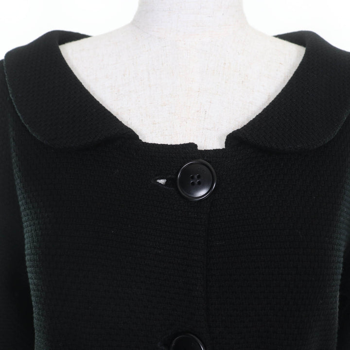 Great Christian Dior coat Leather knitwear black cotton Women 40 1C24801GM528