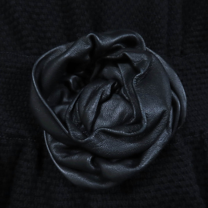 Great Christian Dior coat Leather knitwear black cotton Women 40 1C24801GM528