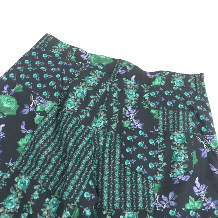 DIOR パンツ ローズプリント ショートパンツ ブラック コットン メンズ 46 293C170A5680 美品