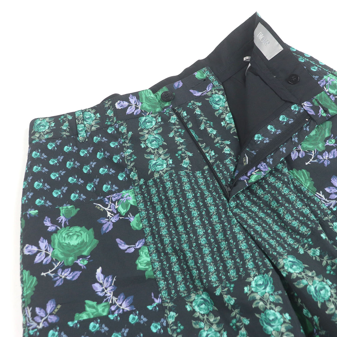 DIOR パンツ ローズプリント ショートパンツ ブラック コットン メンズ 46 293C170A5680 美品