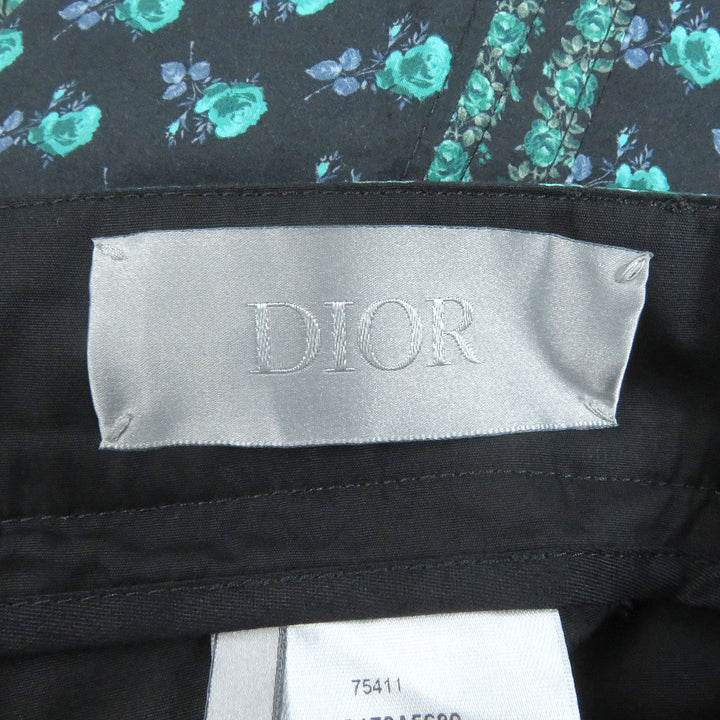 DIOR パンツ ローズプリント ショートパンツ ブラック コットン メンズ 46 293C170A5680 美品