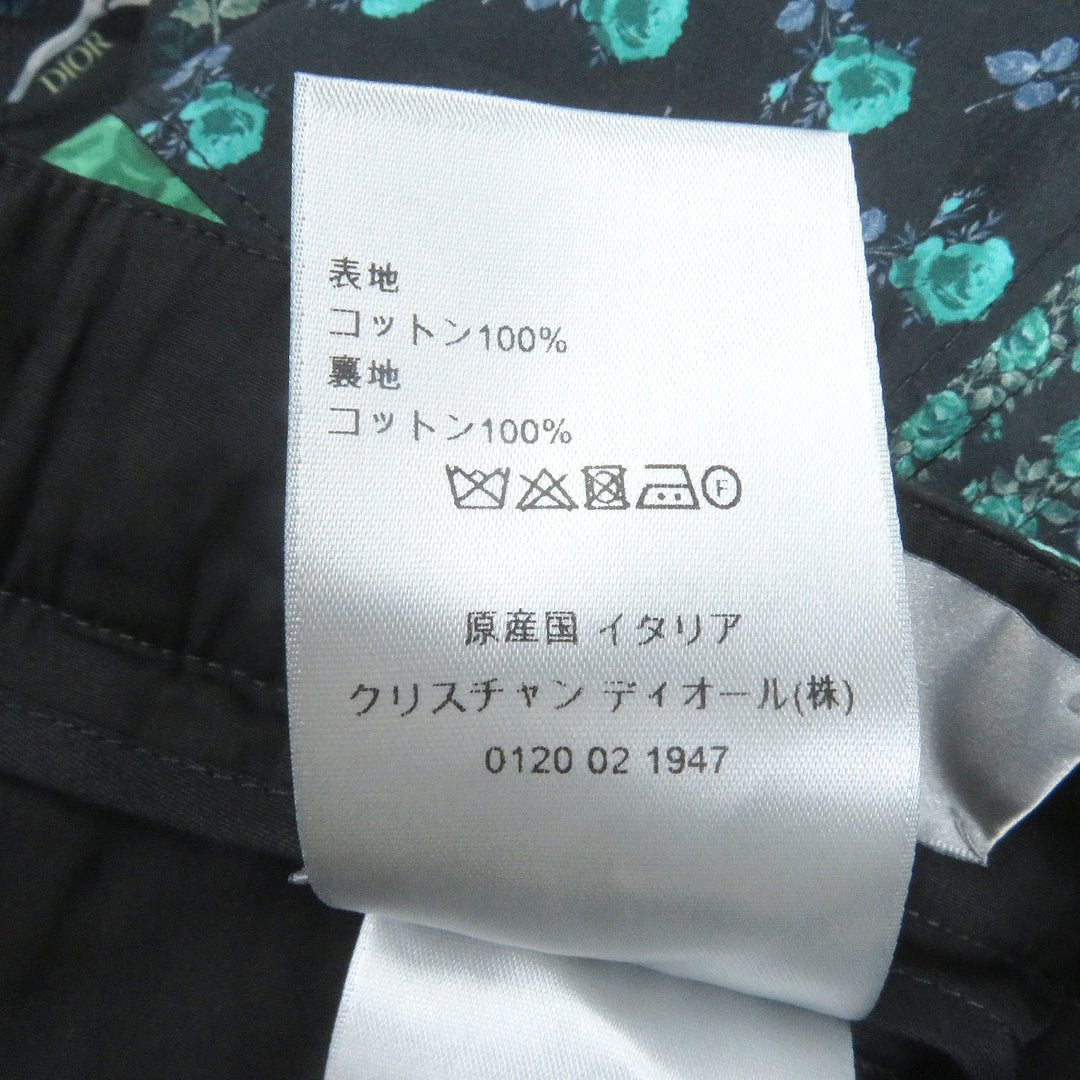 DIOR パンツ ローズプリント ショートパンツ ブラック コットン メンズ 46 293C170A5680 美品