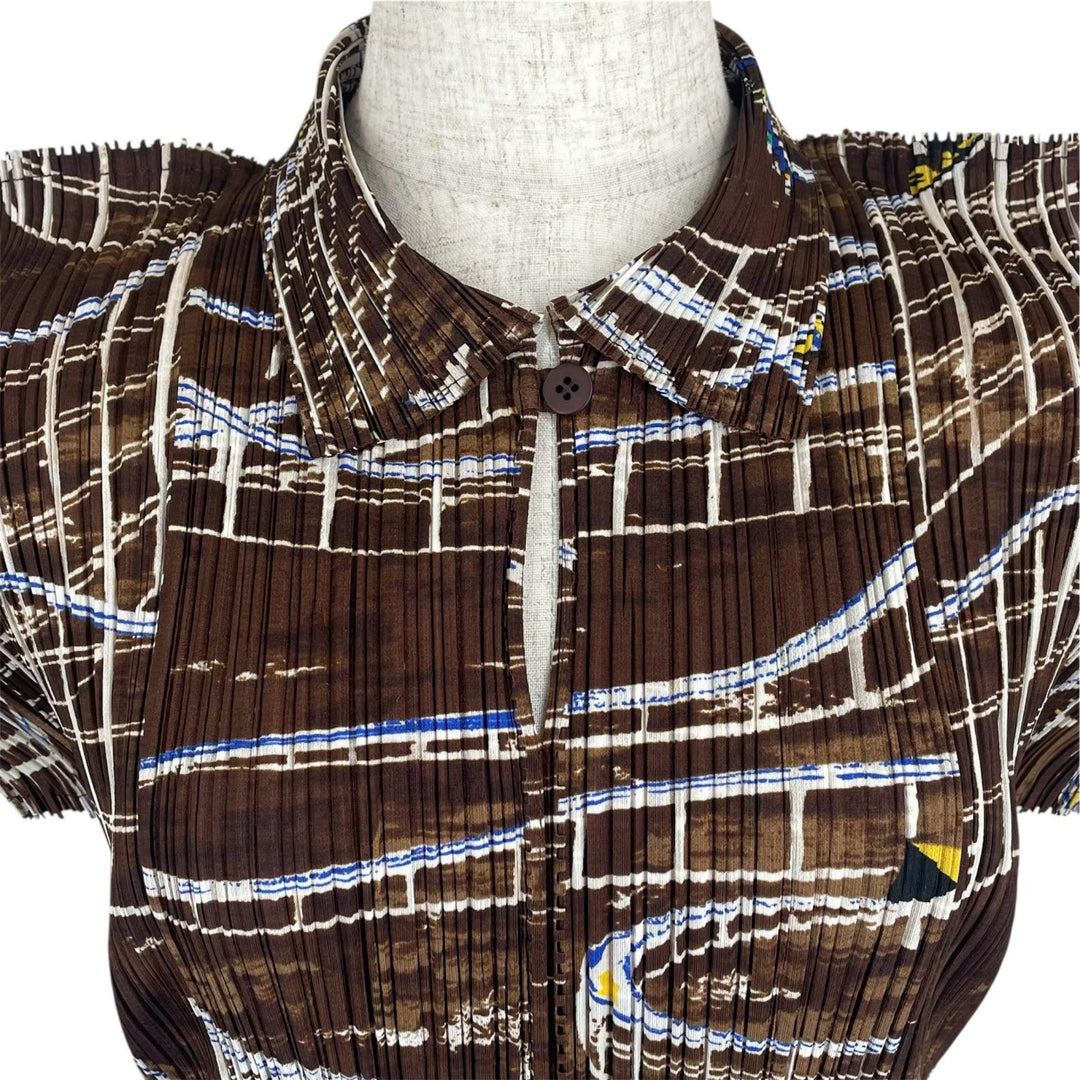 PLEATS PLEASE Tシャツ ジェットコースター柄 半袖 3 PP43-JK582 美品
