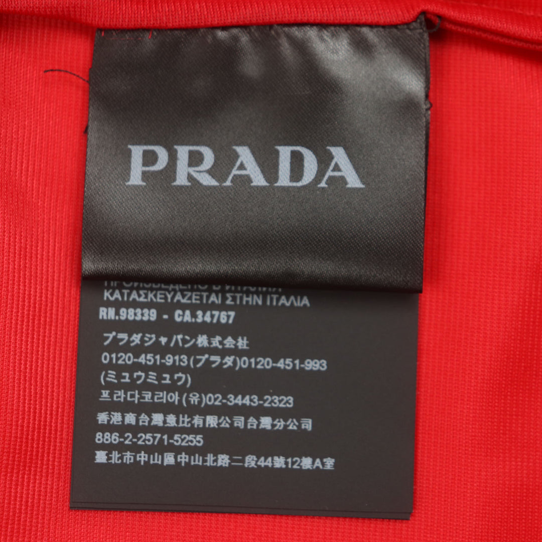 Excellent PRADA Long sleeve shirt long sleeves Red polyamide mens 41 UCN203