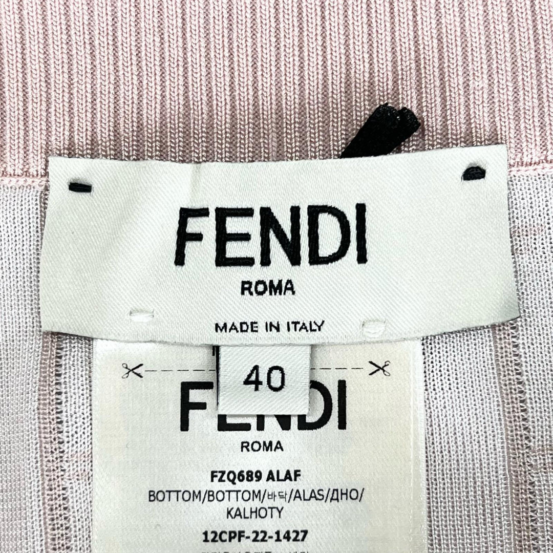 新品 FENDI スカート 膝丈 タイトニット ベビーピンク レーヨン レディース 40 FZQ689