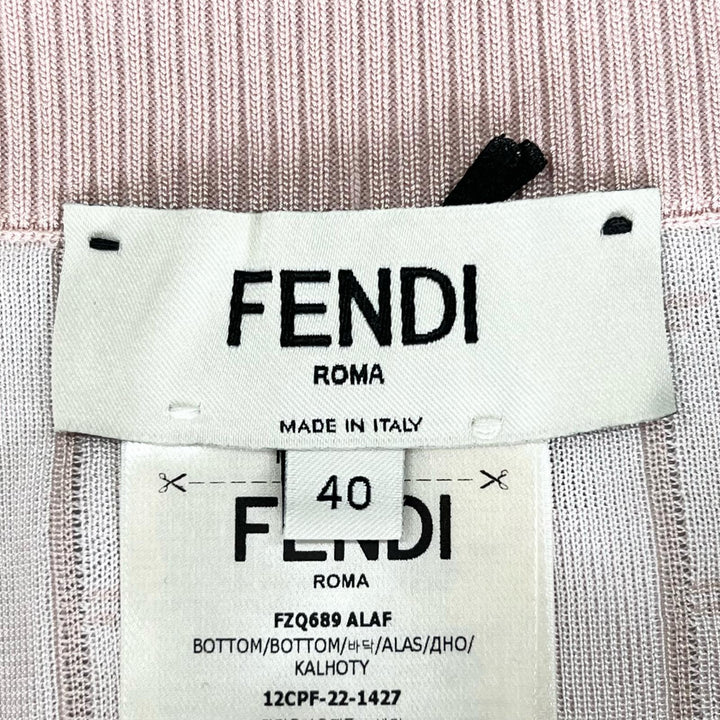 新品 FENDI スカート 膝丈 タイトニット ベビーピンク レーヨン レディース 40 FZQ689