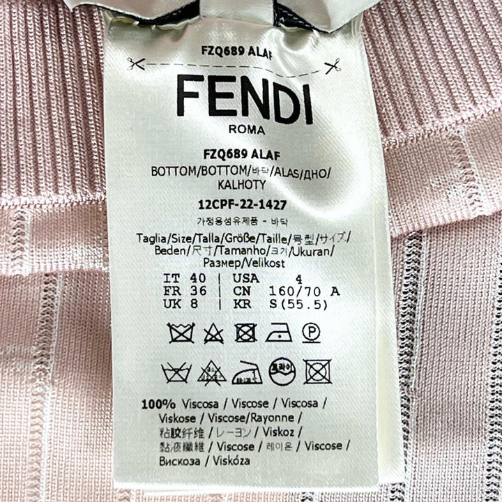 新品 FENDI スカート 膝丈 タイトニット ベビーピンク レーヨン レディース 40 FZQ689