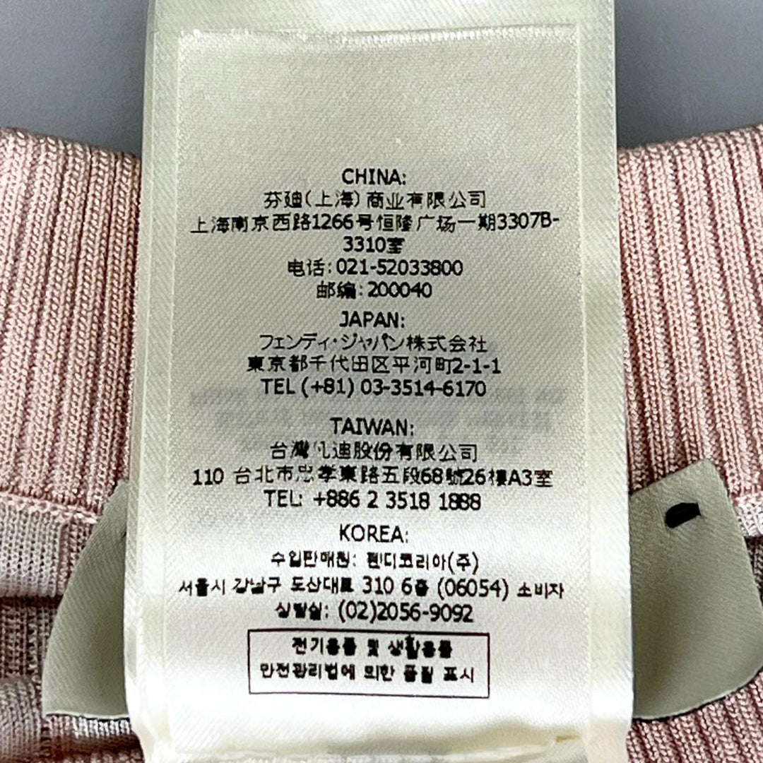 新品 FENDI スカート 膝丈 タイトニット ベビーピンク レーヨン レディース 40 FZQ689