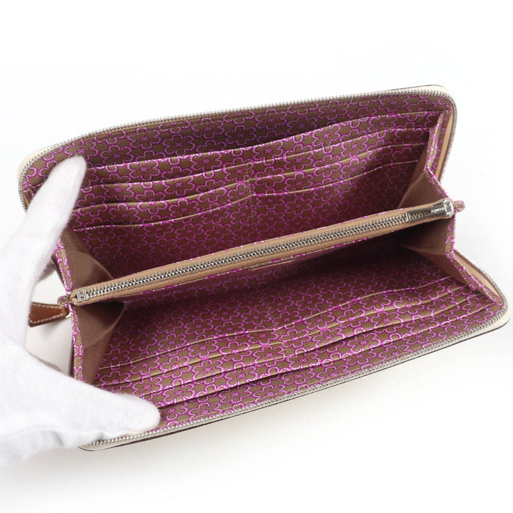 Excellent HERMES Purse Azap Long Silk In Zip Around Epsom Leather Women