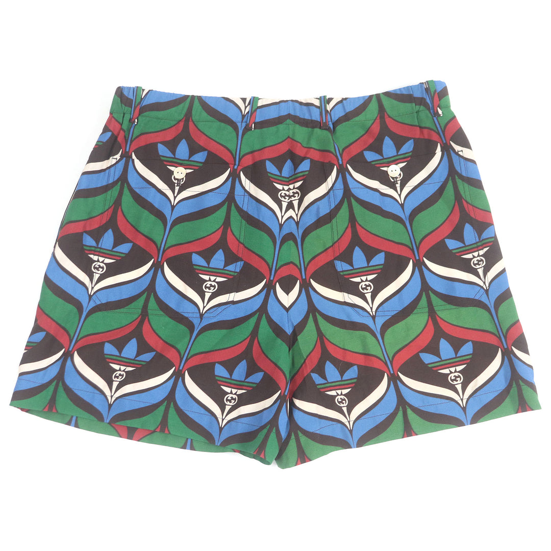 Pristine GUCCI×adidas Shorts Trefoil GG logo multicolor Rayon mens 50 702439