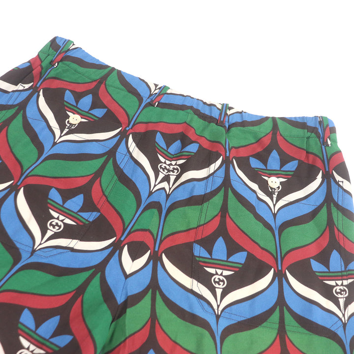 新品 GUCCI×adidas ショートパンツ トレフォイル GGロゴ マルチカラー レーヨン メンズ 50 702439