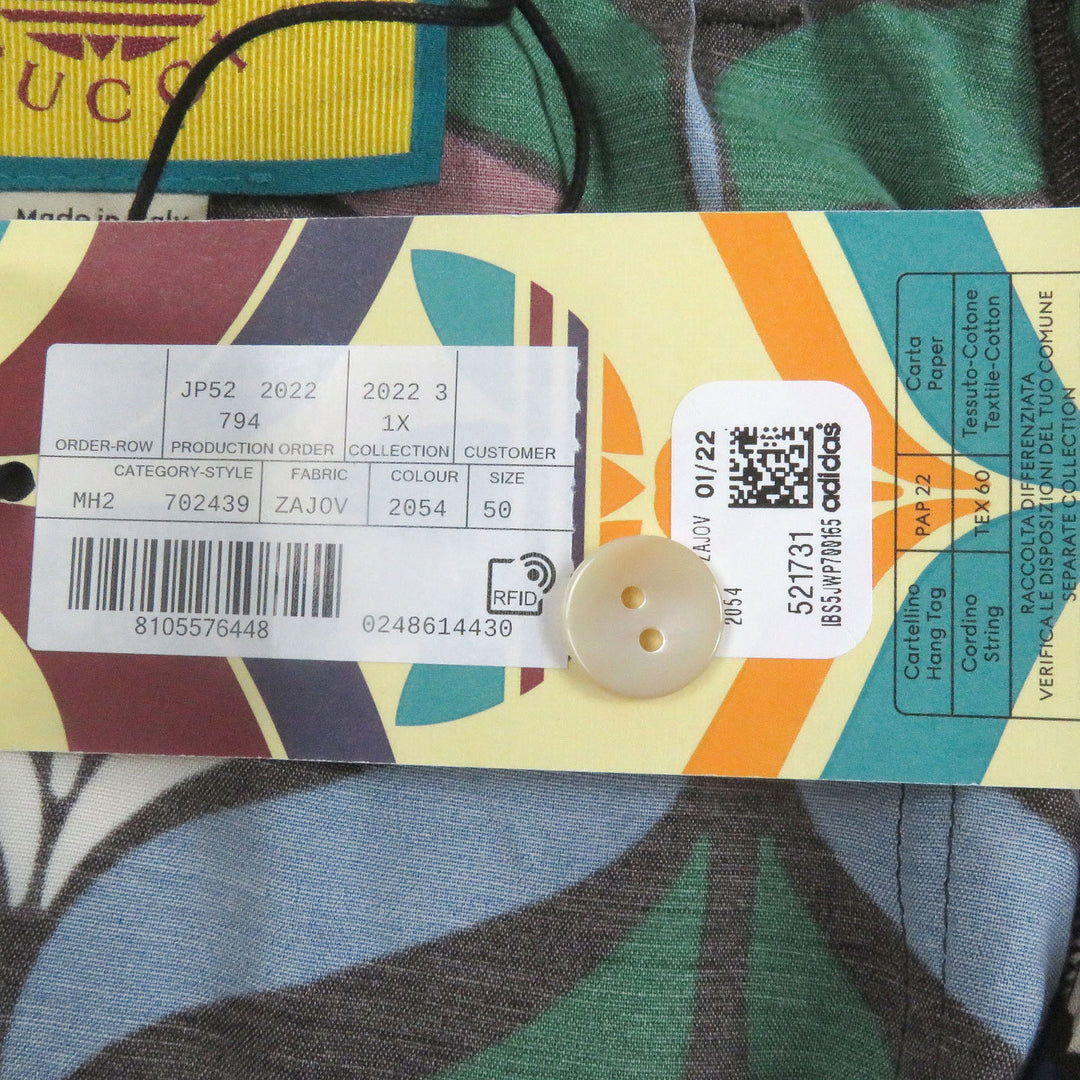 新品 GUCCI×adidas ショートパンツ トレフォイル GGロゴ マルチカラー レーヨン メンズ 50 702439