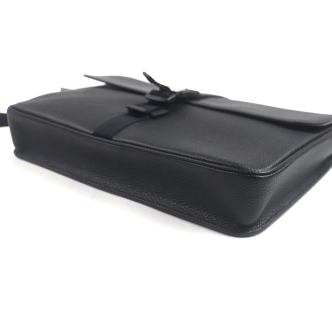 GUCCI Clutch bag Flap-type business case black leather mens 816755