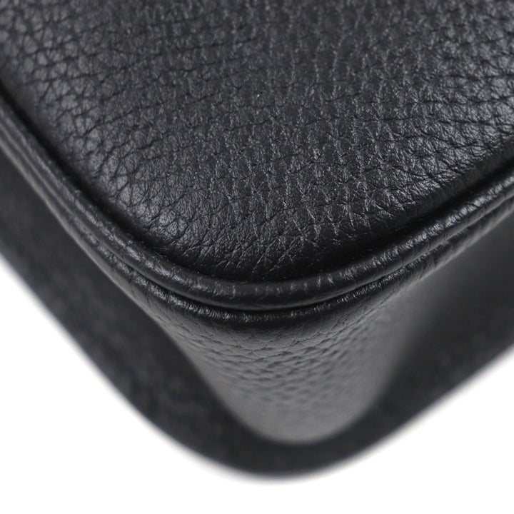 GUCCI Clutch bag Flap-type business case black leather mens 816755
