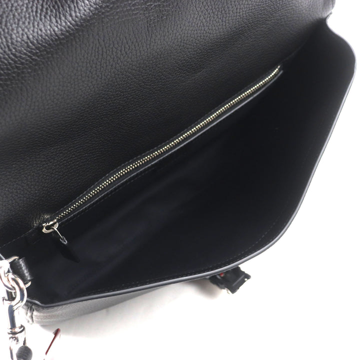 GUCCI Clutch bag Flap-type business case black leather mens 816755