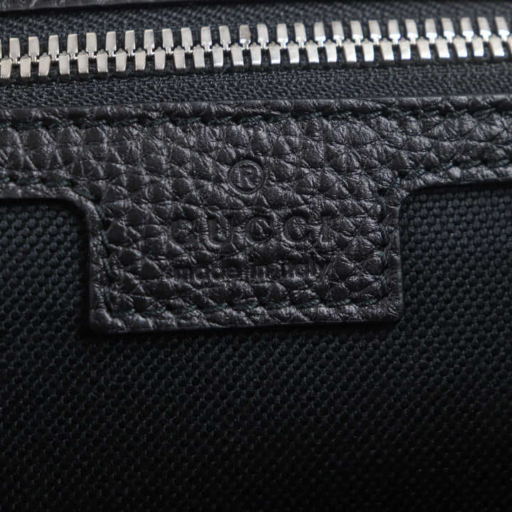 GUCCI Clutch bag Flap-type business case black leather mens 816755