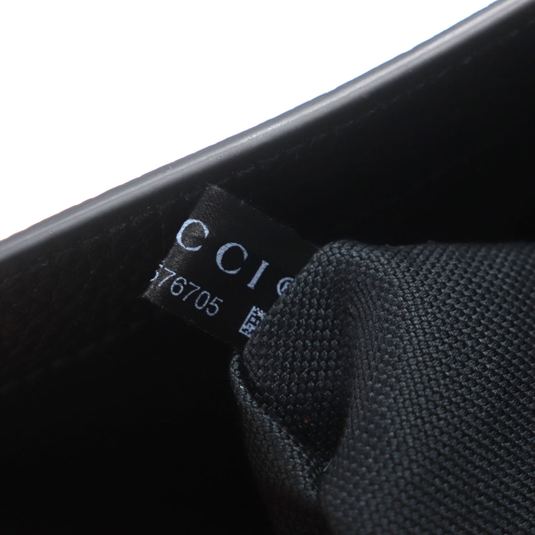 GUCCI Clutch bag Flap-type business case black leather mens 816755