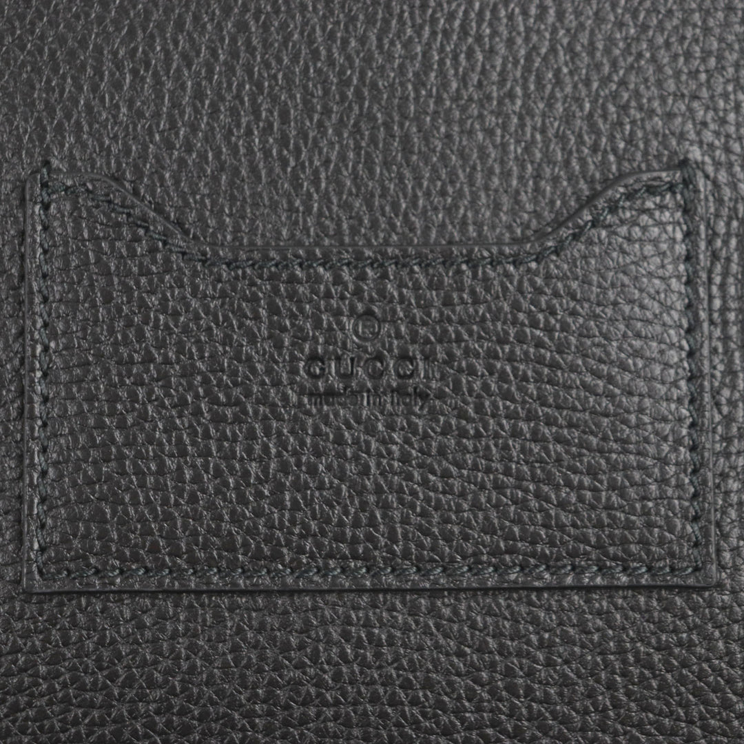 GUCCI Clutch bag Flap-type business case black leather mens 816755