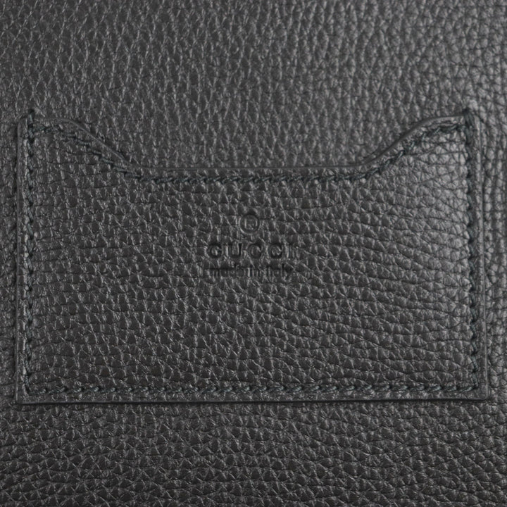 GUCCI Clutch bag Flap-type business case black leather mens 816755