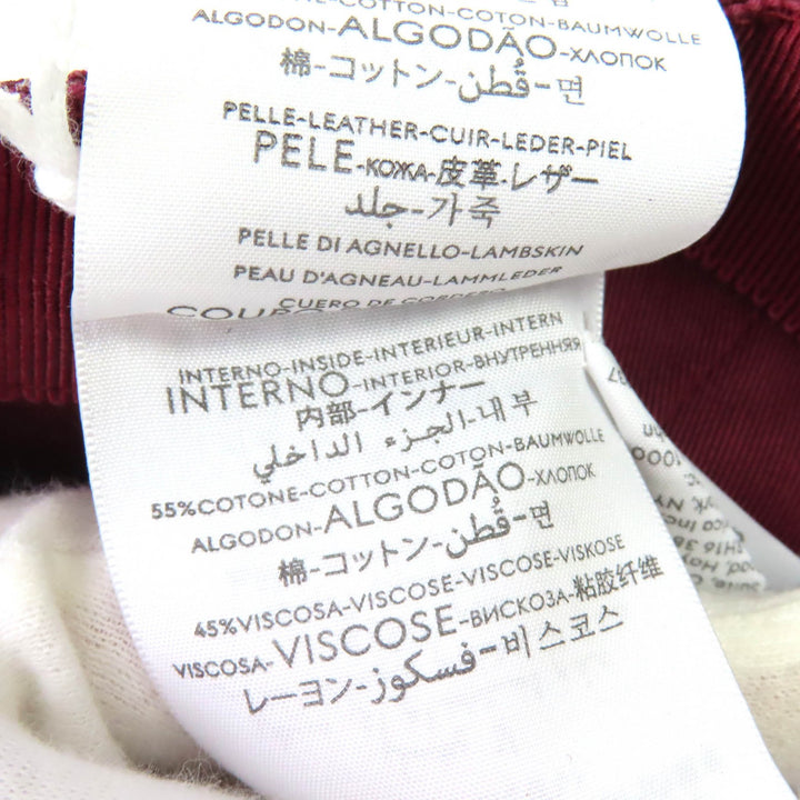 新品 GUCCI キャップ GGモノグラムキャンバス＆レザー ボルドー コットン レディース L 833272