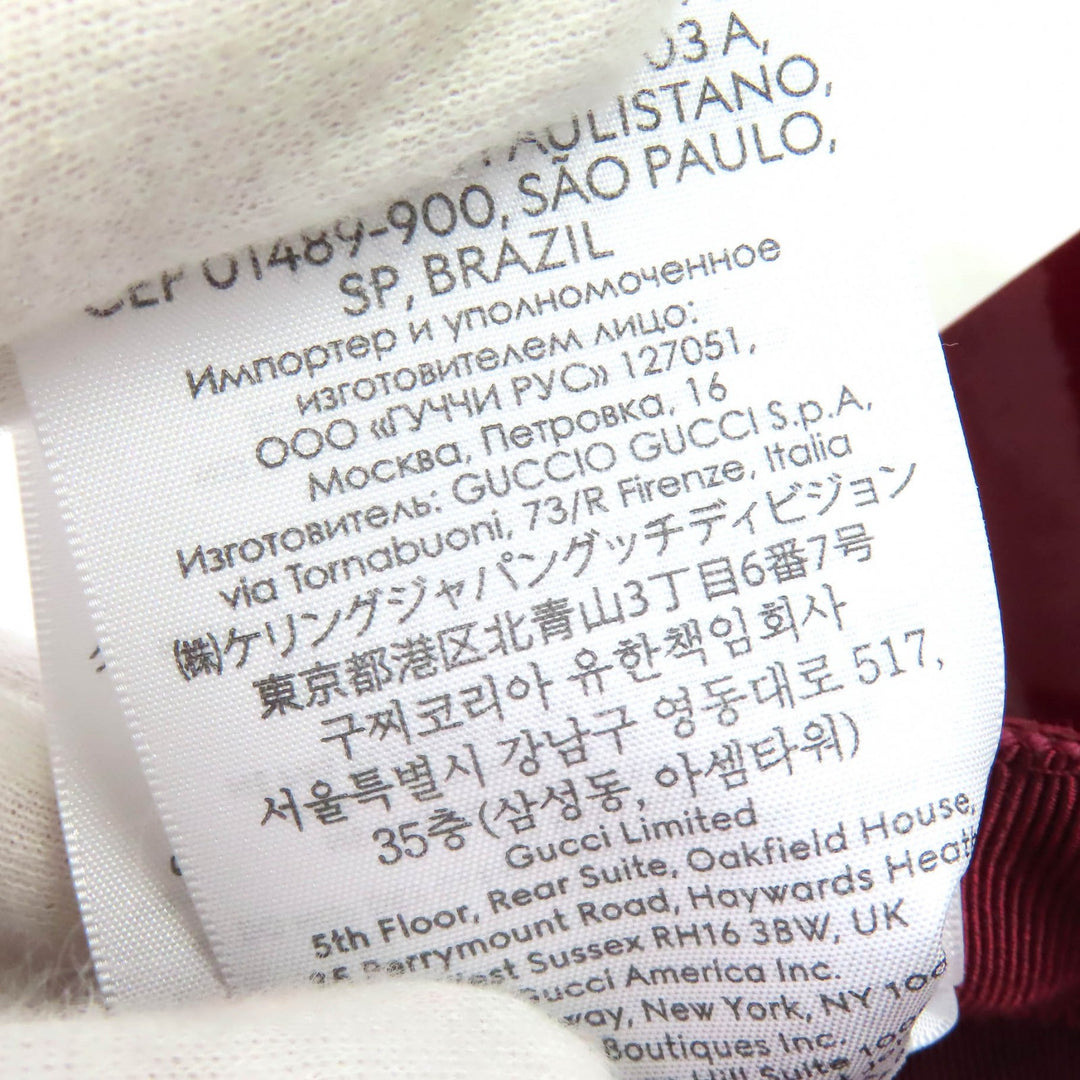 新品 GUCCI キャップ GGモノグラムキャンバス＆レザー ボルドー コットン レディース L 833272