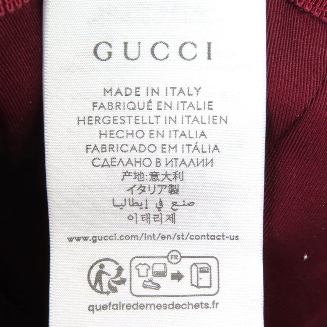 新品 GUCCI キャップ GGモノグラムキャンバス＆レザー ボルドー コットン レディース L 833272