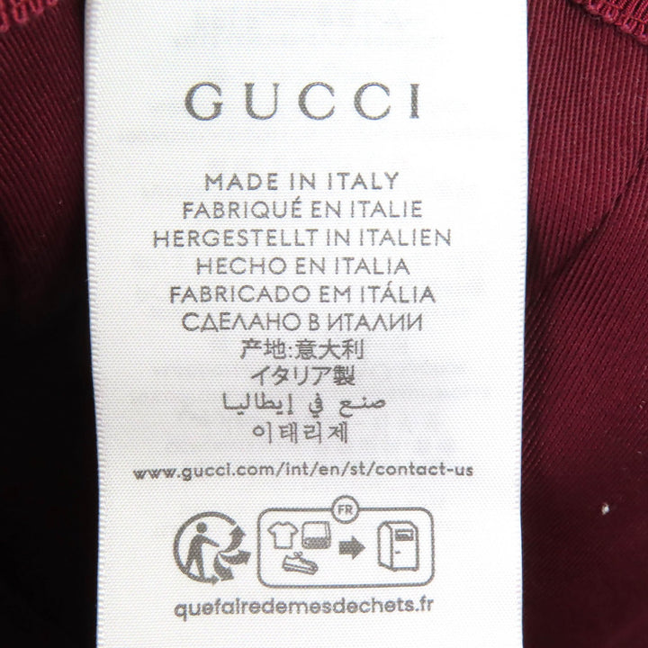 新品 GUCCI キャップ GGモノグラムキャンバス＆レザー ボルドー コットン レディース L 833272