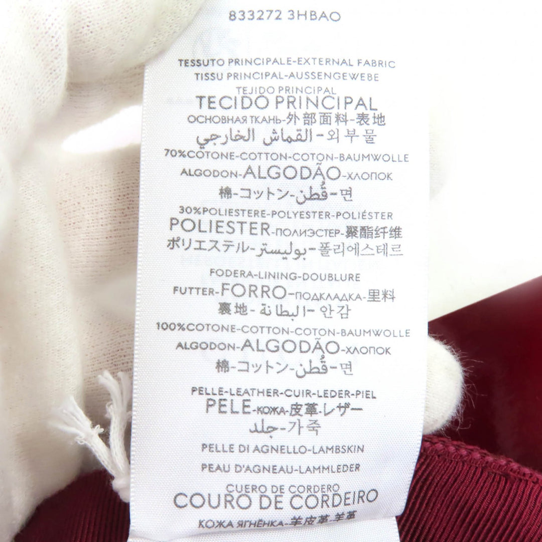 新品 GUCCI キャップ GGモノグラムキャンバス＆レザー ボルドー コットン レディース L 833272