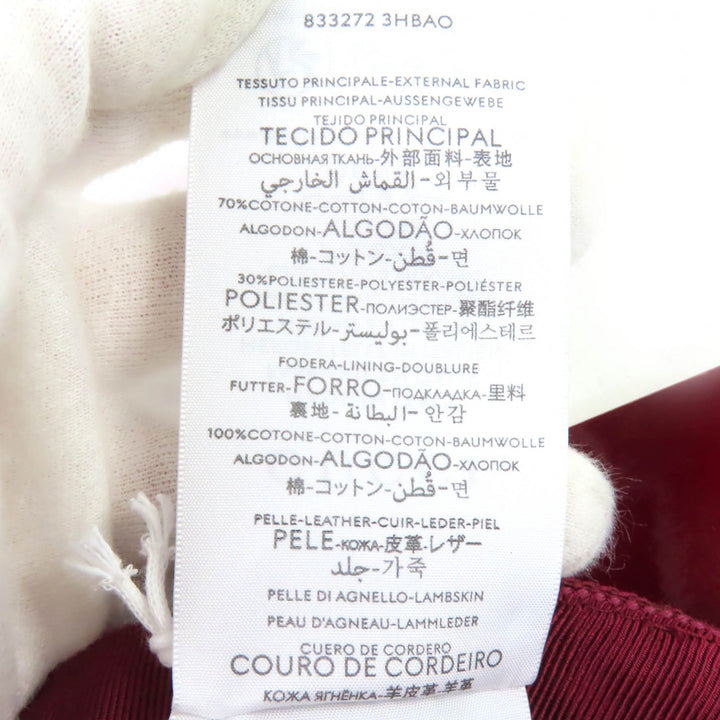 新品 GUCCI キャップ GGモノグラムキャンバス＆レザー ボルドー コットン レディース L 833272